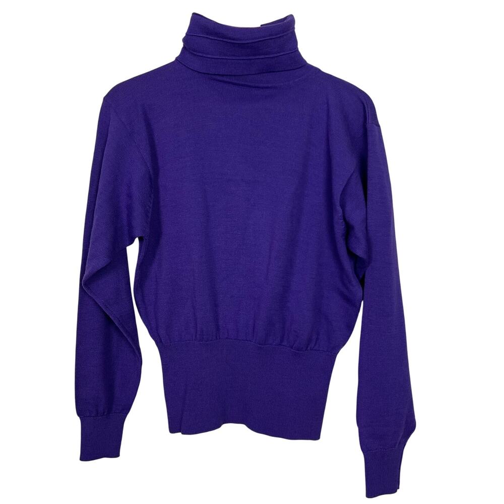 Snuggler Ski Wear Turtleneck‎ Sweater Women's L Purple Wool Acrylic Vintage 80's